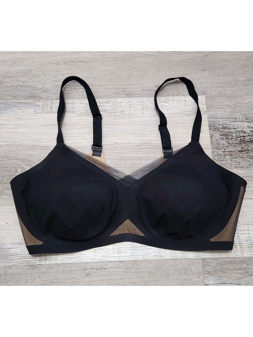 Honeylove Crossover Bra 38 C / B Black Slimming Stretchy Wireless
